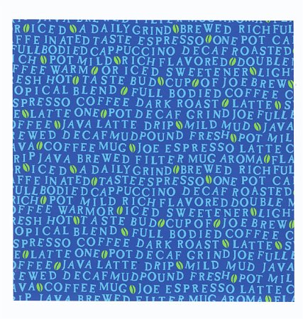 blue coffee words